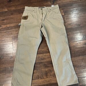 Wrangler Riggs Workwear Men's Straight Tan Canvas Work Pants - 36x30